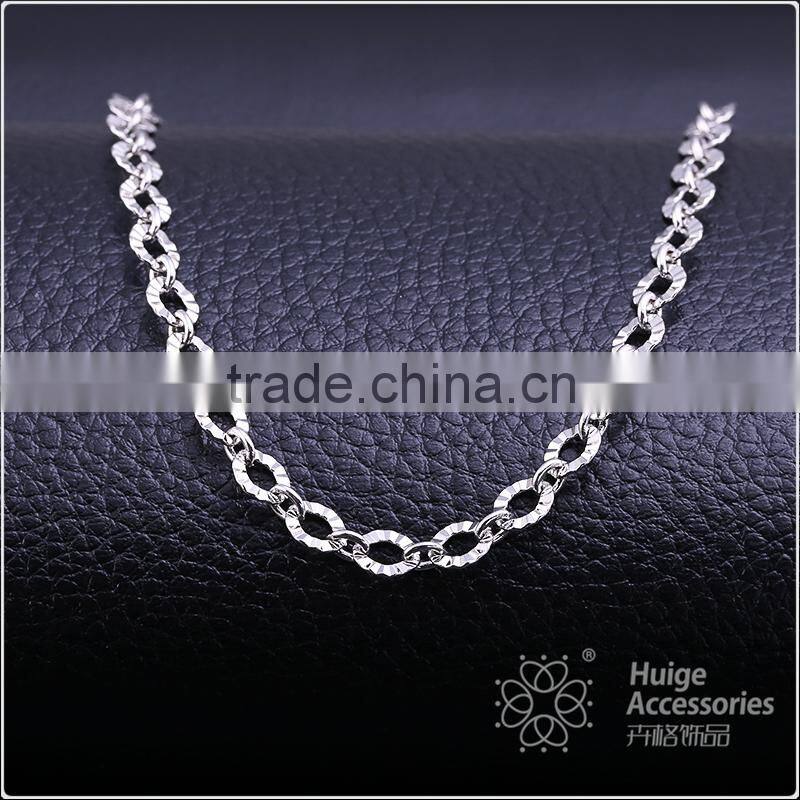 2015 fashion rhodium plated dimond cut chain necklace jewelry accessories