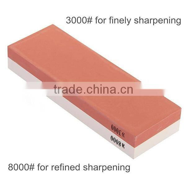 3000/8000 Grit Combination Whetstone Two-Sided Knife Sharpener 7-Inch Sharpening Stone Plastic Stand Included