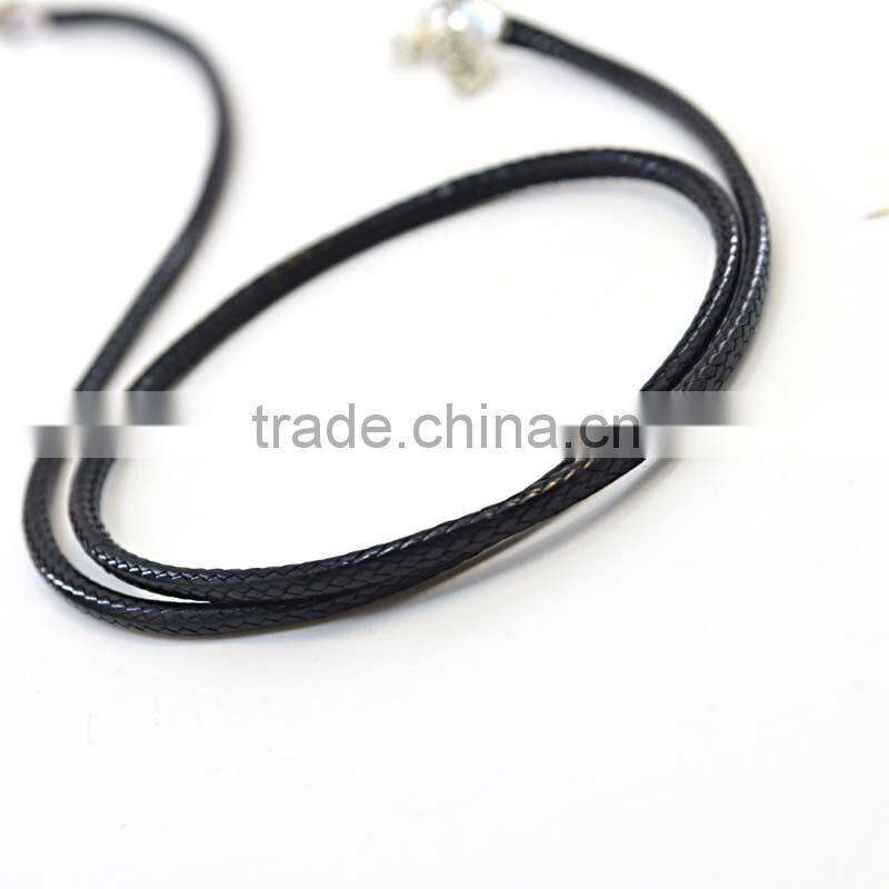 Alloy Jewelry Main Material and Chains Necklaces nylon leather necklace chain Black