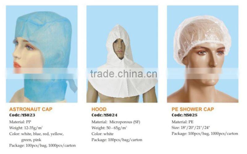 Adult food industry Disposable Non-woven PP Hood with face mask head cover head protective hood