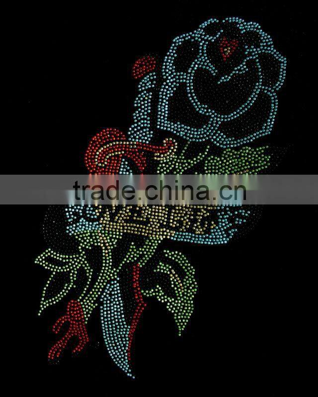 Flower shape rhinestone t-shirt motifs