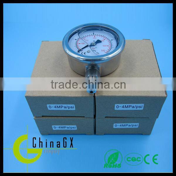 Stainless steel silicone oil filled fuel water pressure gauge manometer