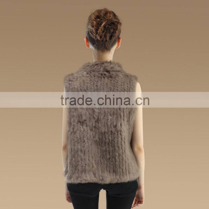 Wholesale 2015 Irregular Style Charmful Real Women Knitted Rabbit Fur Vest