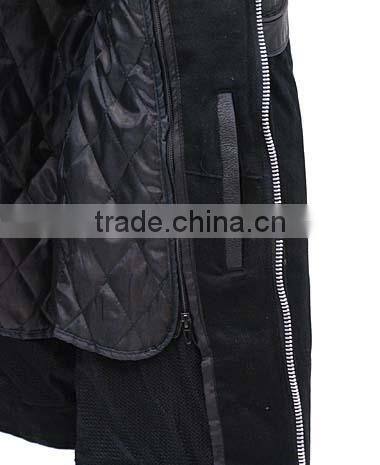 2015 New fashion Tuscan Vented Denim and Leather Motorcycle Scooter Jacket with Reflectors for mens motorbike leather jacket