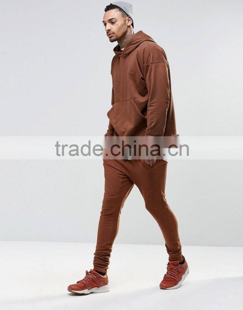 2016 new style 100%cotton with pocket custom crop hoodies