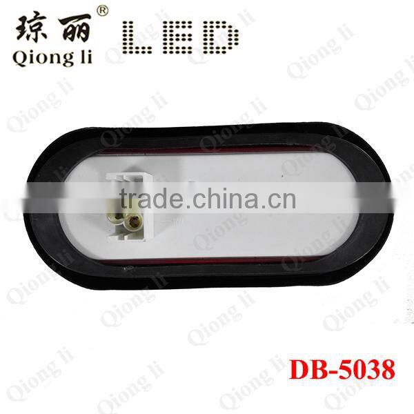 waterproof long lifespan Red PC lens 12V oval 6" LED stop turn tail light truck light