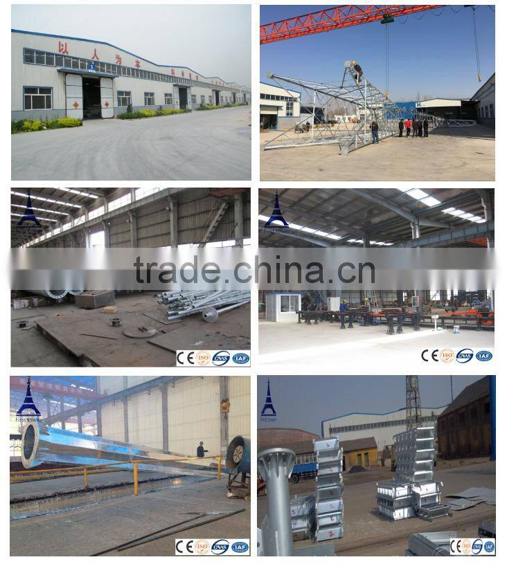 Galvanized steel transmission pole