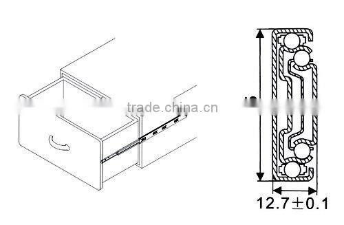 35mm Full extension ball bearing drawer slide