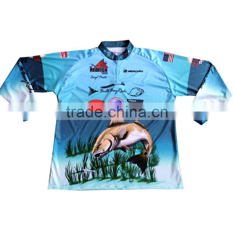 Polyester long sleeve custom quick dry fishing shirts