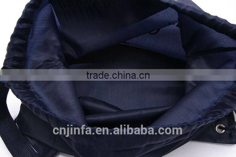 custom logo printed polyester drawstring bag