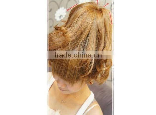 >>Hot selling fashionable girls black hair small bun donut/