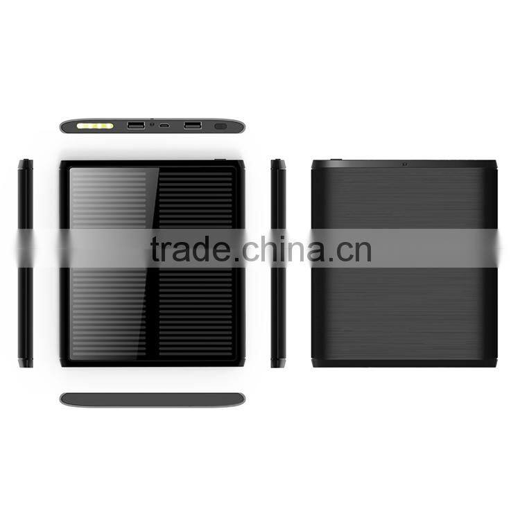 Newest fashion portable design solar phone charger power bank 12000mah especialy for outdoor and travel