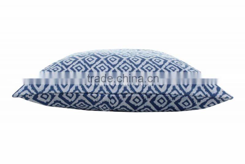 Indian Block Print Reversible Cushion Cover Indigo Cotton Shams Decorative Pillows Handmade Cushion Throw