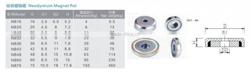 LMA Permanet Magnet Pot,Strong Cup Pot Magnet