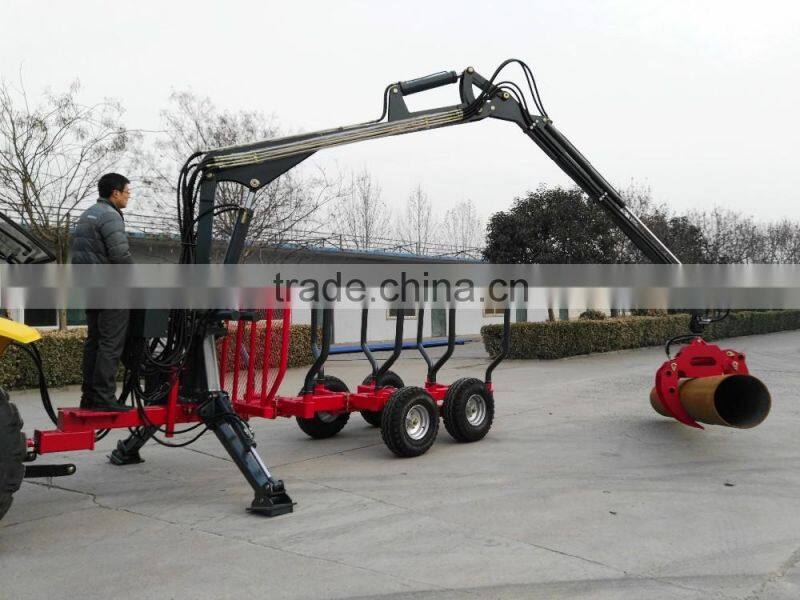 Hot sale in Canada!! 3 ton log/timber/wood trialer with telescopic crane