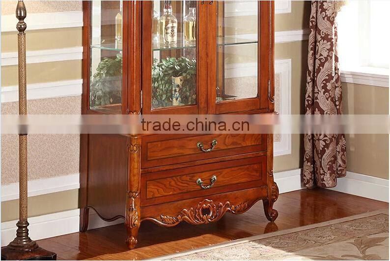 Hardwood wine and liquor cabinet rack with glass holders for living room furniture set Z-204