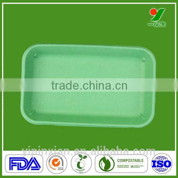 BPI USA food biodegradable customized molded pulp stand for cakes disposable plates