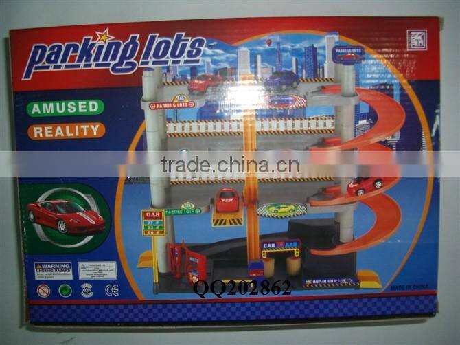 Plastic DIY parking lot play set toy