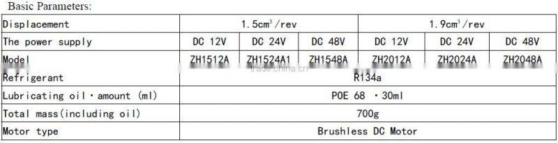 Micro 12/24/48V DC Brushless Refrigerating Compressing Unit