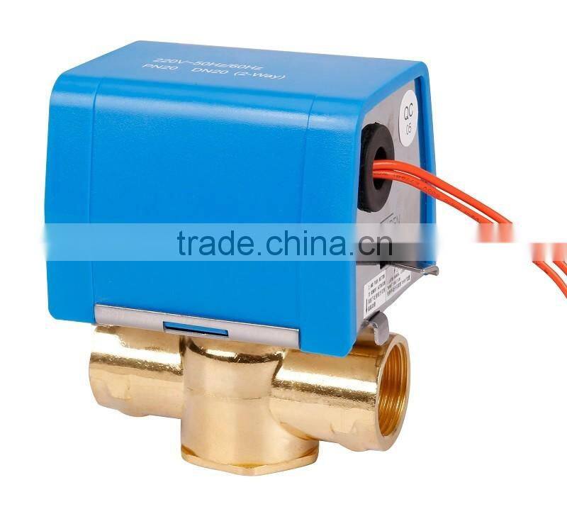 SR2012 electric Balancing Valve DN15 20 25 Brass Balance Valve Thread 2 Way 3 way Motorized valve
