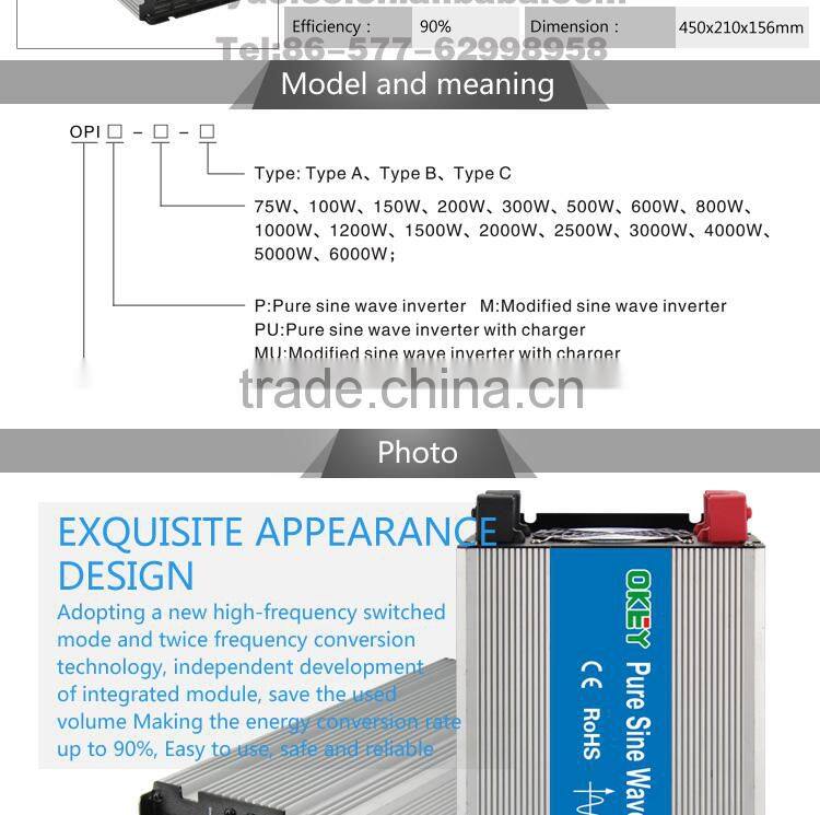 18 months warranty 5000w solar series 12v 24v 48v pure sine wave power inverter
