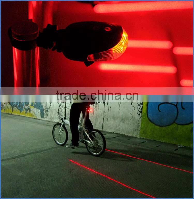 2016 led beacon rear warning bicycle tail light with 5 LED+2 laser light models tail light laser bike light
