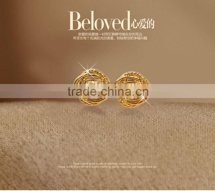 Gold plating Cubic zirconia small earring