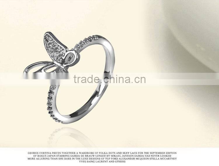 2016 Women's Fashion Brass Ring with Shiny CZ jewelry