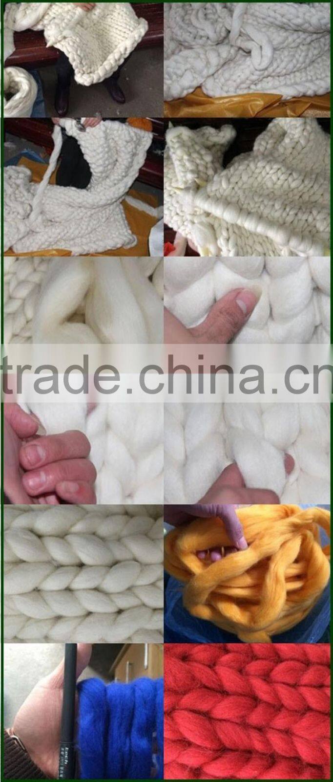 SZPLH New design 2016 Chunky Knit Merino Wool Blanket