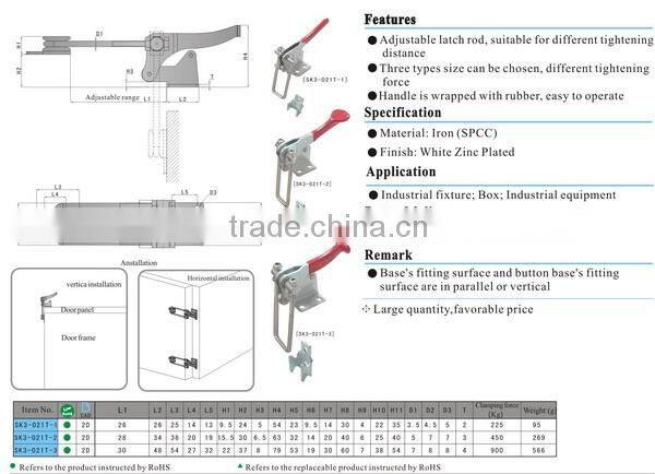 Industrial toggle clamp SK3-021T for cabinet and equipment