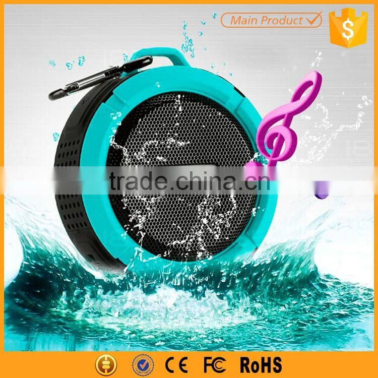 with carabiner portable waterproof bluetooth shower speaker
