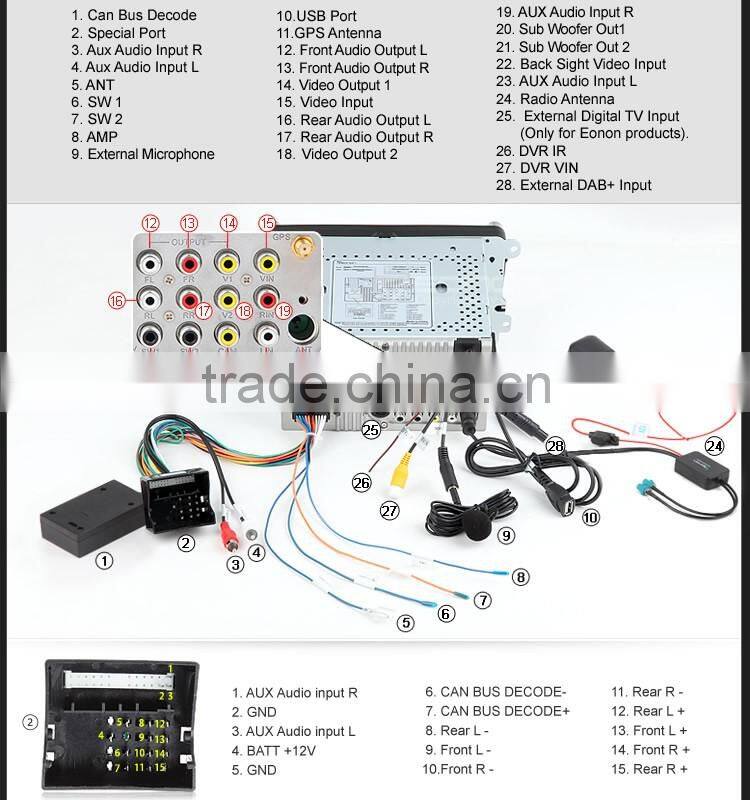 EONON D5153Z 8" Digital Touch Screen Car DVD Player with Built-in GPS For Volkswagen/SKODA/SEAT