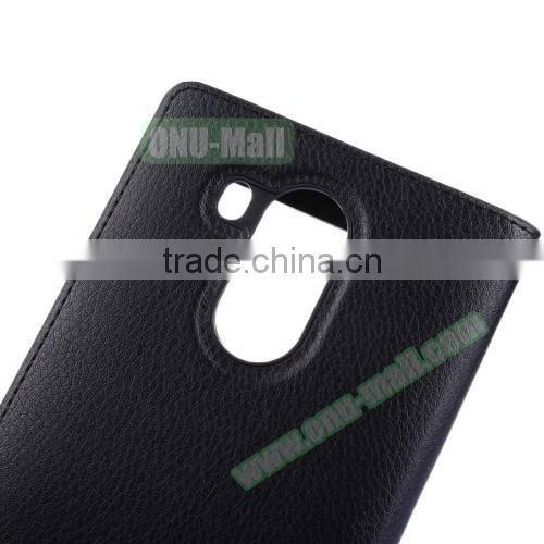 2016 new products leather flip case for huawei mate 8, phone cover case with call display ID