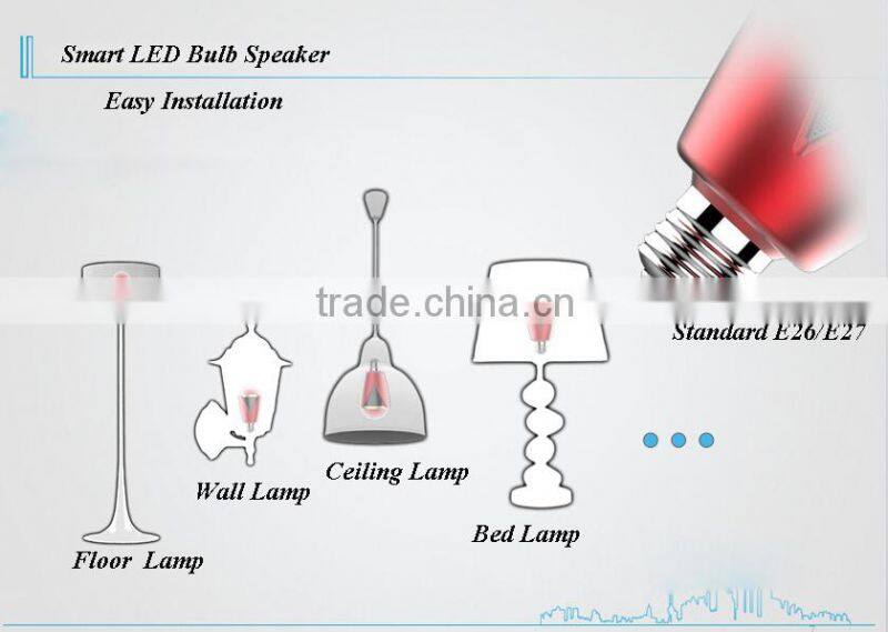 Hot smart bluetooth led speaker bulb with cell phone control