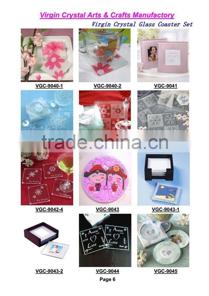 Wholesale beer blank glass place mats coaster glass coaster for wedding favors