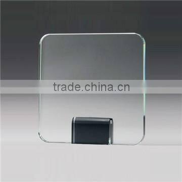 Round blank glass plaques awards with black base