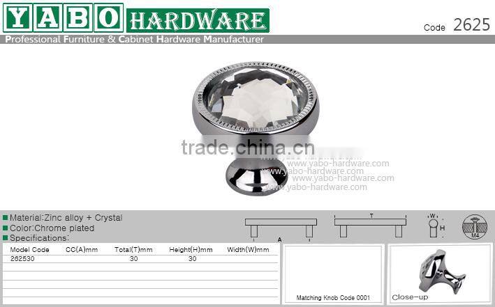 clear crystal cabinet pull handle