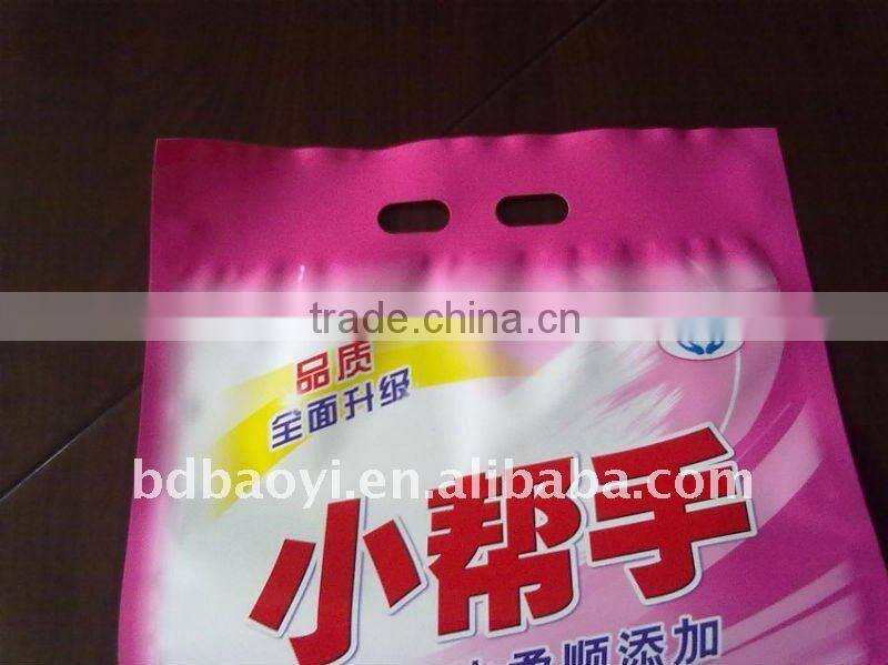 Three side seal plastic packaging bags for washing powder