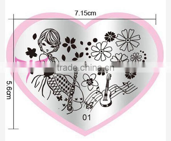 Heart Shape 28styles DIY Polish Beauty Charm Nail Stamp Stamping Plates 3d Nail Art Templates Stencils