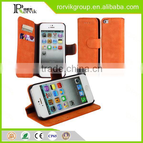 book style card slots PU leather mobile phone case for apple iphone 5 5S