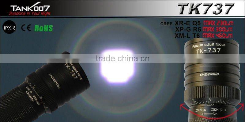 rotary zoom Flashlight TANK007 TK737 R5