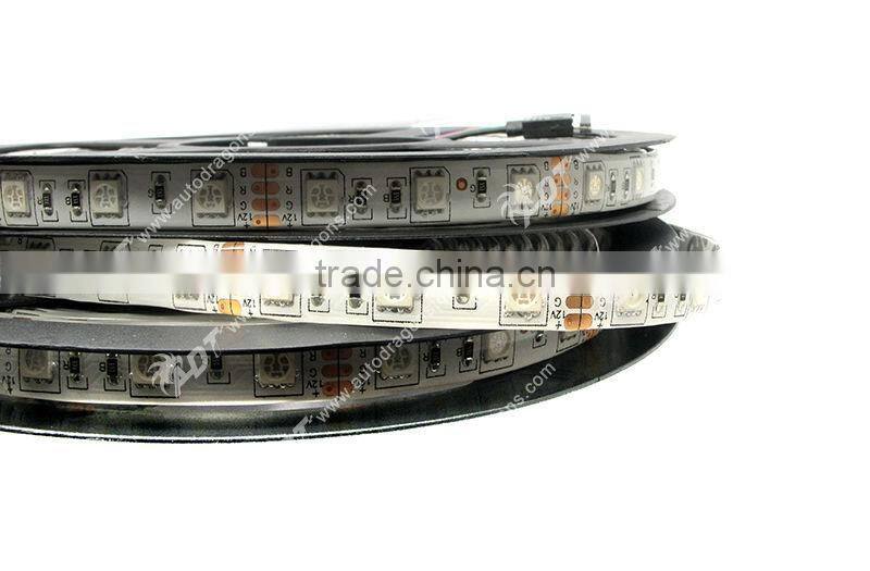 Black PCB 5m 5050 SMD 600 rgb led relay with 24/44 Key Remote 12V 5A power