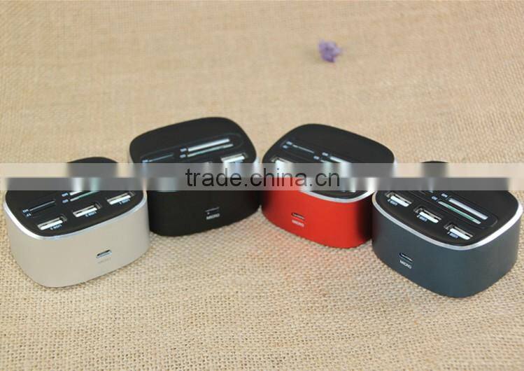 Square Shape All In One SD TF MS M2 Card Reader With Hub