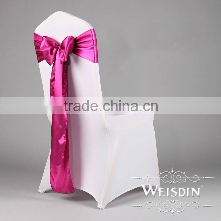 Spandex/rycra chair cover with beautiful satin sash for banquet use and wedding