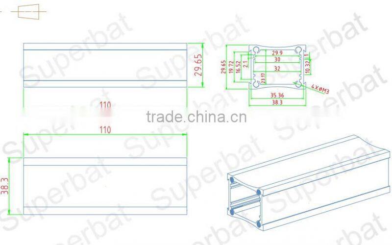 4.33"x1.53"x1.13" Aluminum DIY Electronic device case