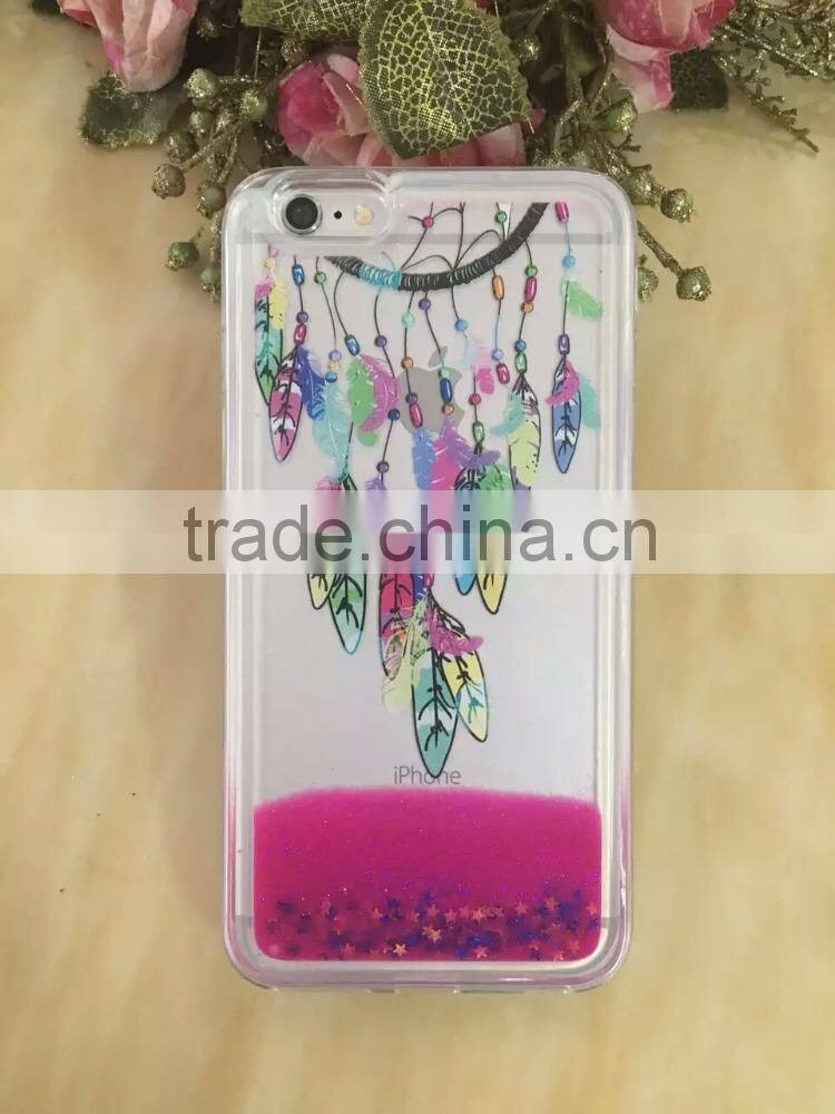 Glitter Quicksand & Stars Hard Liquid Cover Case for Huawei Mate 7