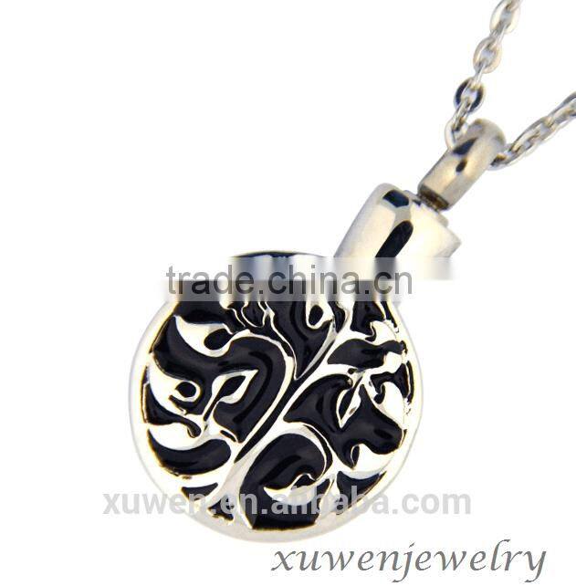 silver plated cute angel wings 316l stainless steel cremation pendant