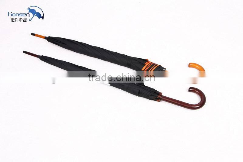 China Supplier Doulbe Layer zhejiang Ningbo Straight Wooden Umbrella