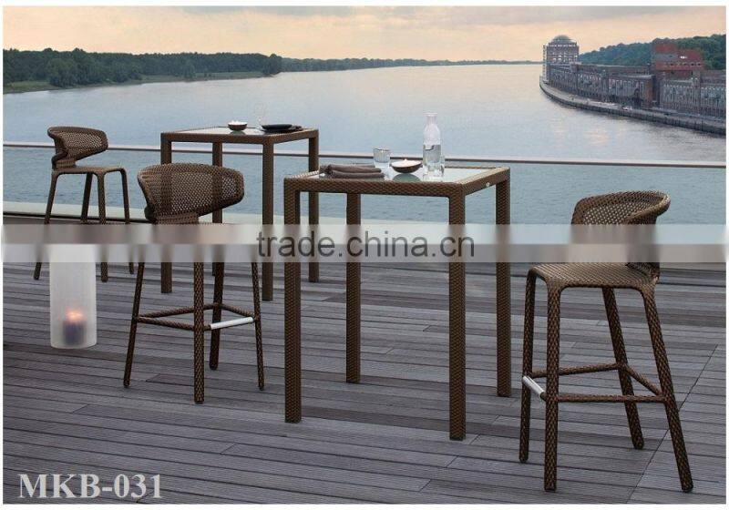 2015 New Design Wicker Rattan Bar Stool - Wicker Rattan Bar Set outdoor Furniture
