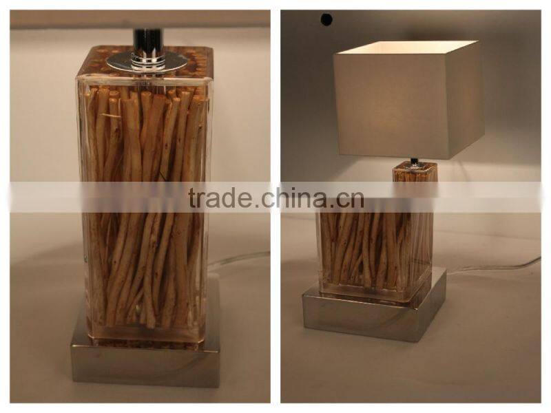 DIY Tree Root Resin Luxury Unique Amber Table Lamps Modern Hotel Table Lamp